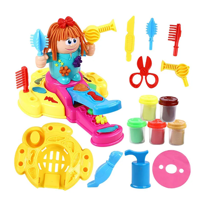 DIY Children Funny 3D Plasticine Tools Nontoxic Hairdresser Clay Set Toy Cloud Craft Antistress for Kids Learning Education Toys (3)