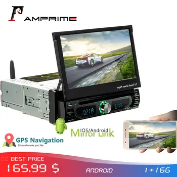 

AMPrime 1 din Car Stereo Radio 7" Android DVD Player In-Dash GPS FM Receiver USB SD Bluetooth Car Radio 1DIN Multimedia Player