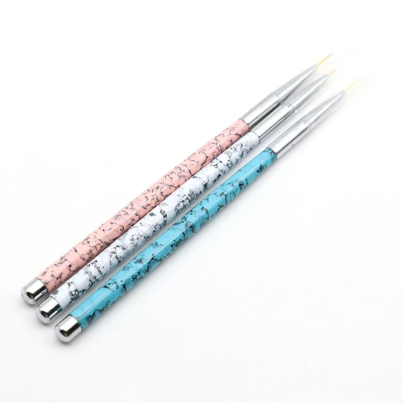 3 шт набор тонких профессиональных кистей для рисования карандаши металлические ручки для полировки краски для рисования колински кисти для нейл-арта тонкие