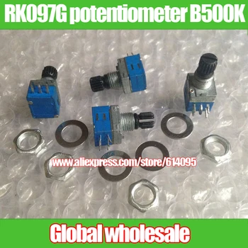 

10pcs RK097G seal double potentiometer B500K handle length 12MM