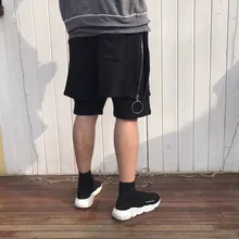 27-44 Для мужчин одежда GD стилист уличной моды с фальш-вставками кольцо из элементов на молнии штаны-шаровары плюс размер певиц