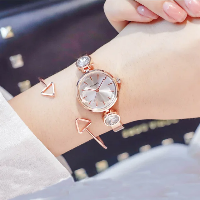 Fashion Rose Gold Lady Wristwatch Rhinestone Minimalism Luxury Women Bracelet Wa Fashion Rose Gold Lady Wristwatch Rhinestone Minimalism Luxury Women Bracelet Wa