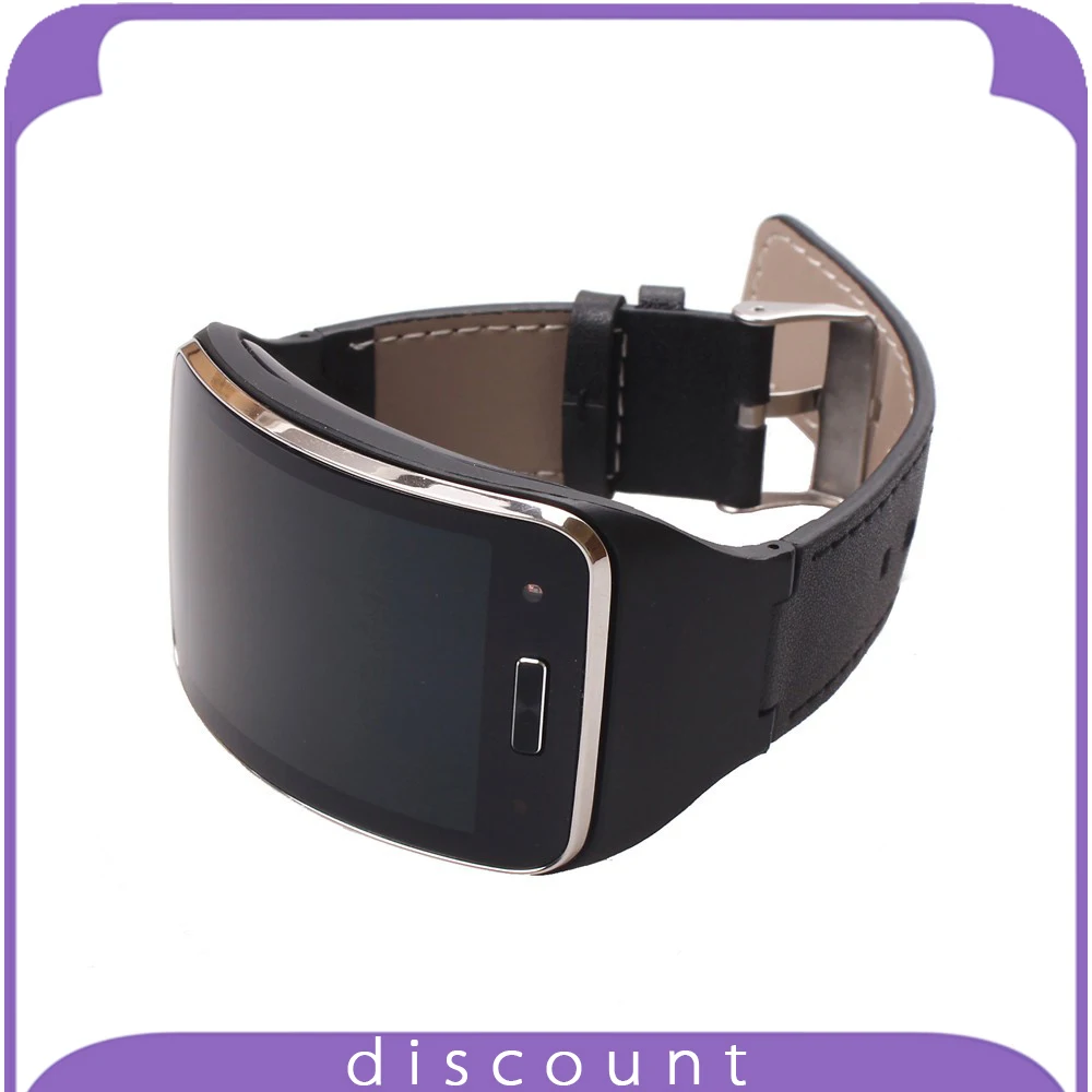 Bracelet For Samsung Gear S Black Genuine Leather GEAR S Band Leather Strap Wristband For SAMSUNG