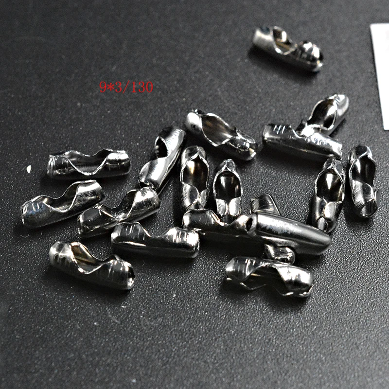 FLTMRH 65pcs 9*3mm Ball Chain Connectors Clasps Gold/Silver Color Copper Necklace Connectors For