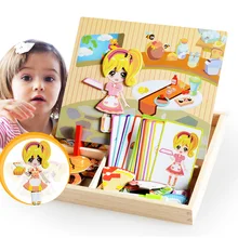 1 шт. мультфильм принцесса дети головоломки гранул Магнитная трехмерная головоломка игрушка