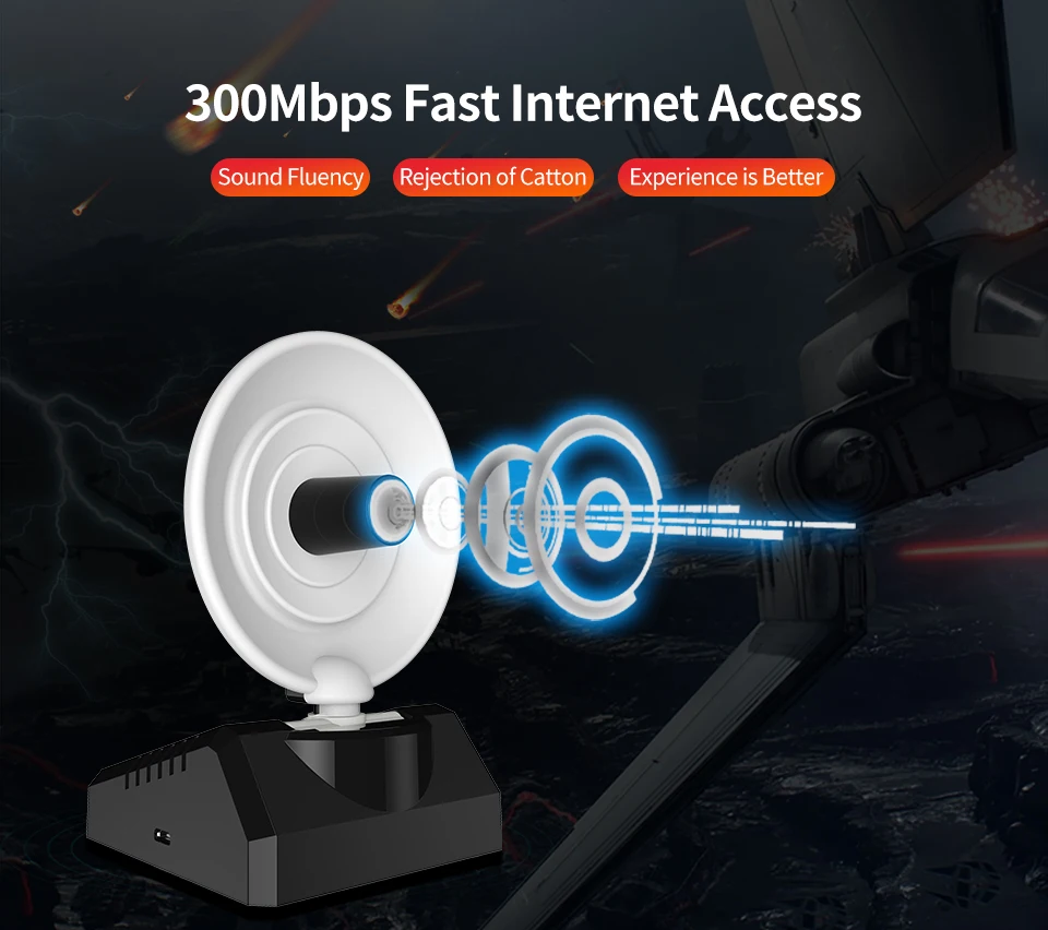

300Mbps fast wi-fi access point desktop network card Wireless USB WiFi Adapter With PA 10dBi Radar Antenna WiFi Signal Receiver