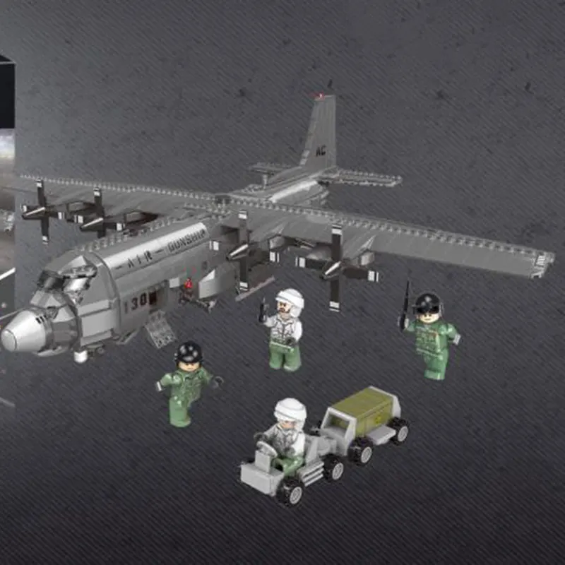 

XINGBAO 06023 1713PCS Military Series The AC130 Aerial Gunboat Set Building Blocks Bricks Plane Model Kid Toys As Christmas Gift