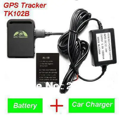 2016 New Arrival GPS Tracker TK102B + Car charger + Battery+Retail box, Free Shipping