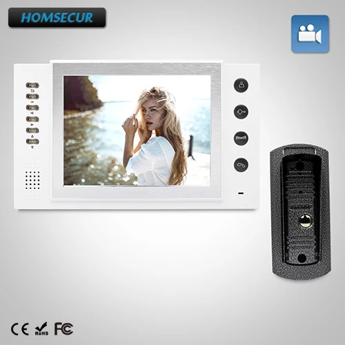 

HOMSECUR 8" Video Door Entry Security Intercom+White Monitor for Home Security TC041 + TM801R-W
