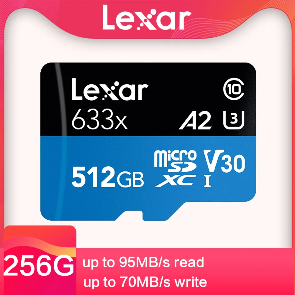 SD карта Lexar 633X 128 ГБ 256 512 32 64 ГБ|Карты памяти| |