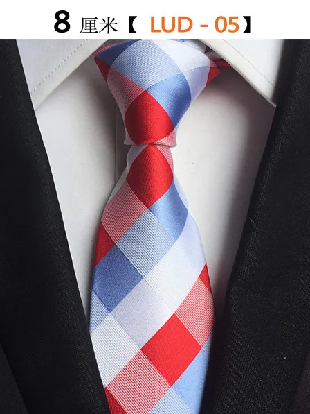 52 цвета Классический 8 см галстук для мужчин шелковый галстук Роскошный Полосатый деловой шейный галстук костюм галстук для свадебной вечеринки мужской подарок - Цвет: LUD-05