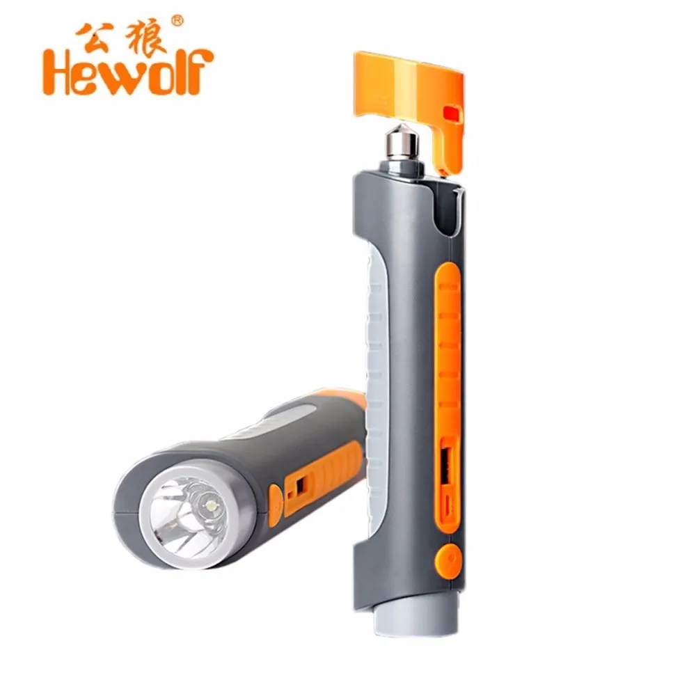 4 in 1 Multi Function Car Safety Hammer USB Rechargeable Power Bank