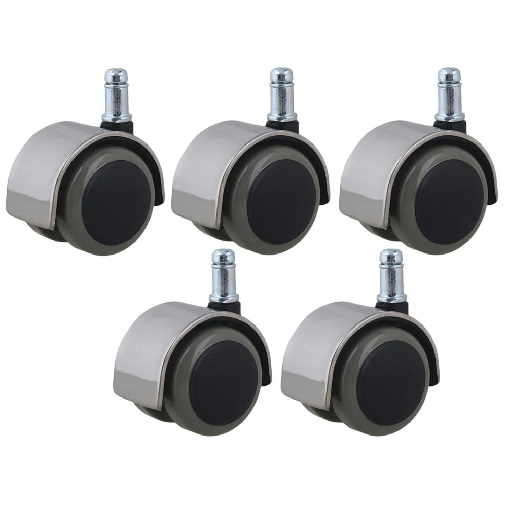 5-Pcs-2-Inch-PU-Office-Chair-Swivel-Casters-Furniture-Wheels-Grip-Ring-Stem-Replacement-for