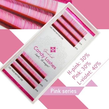 

Genielash 12mm Candy Color Eyelash Extensions different colors in one line 0.07 thickness volume lashes make up lashes