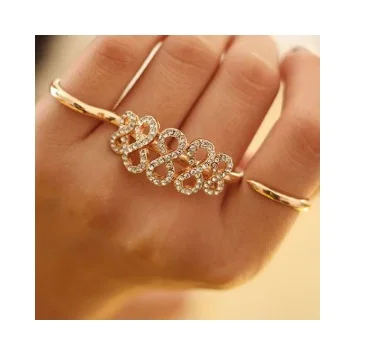 

Fashion Crystal 8 Finger Double Ring Crystal Ring for women