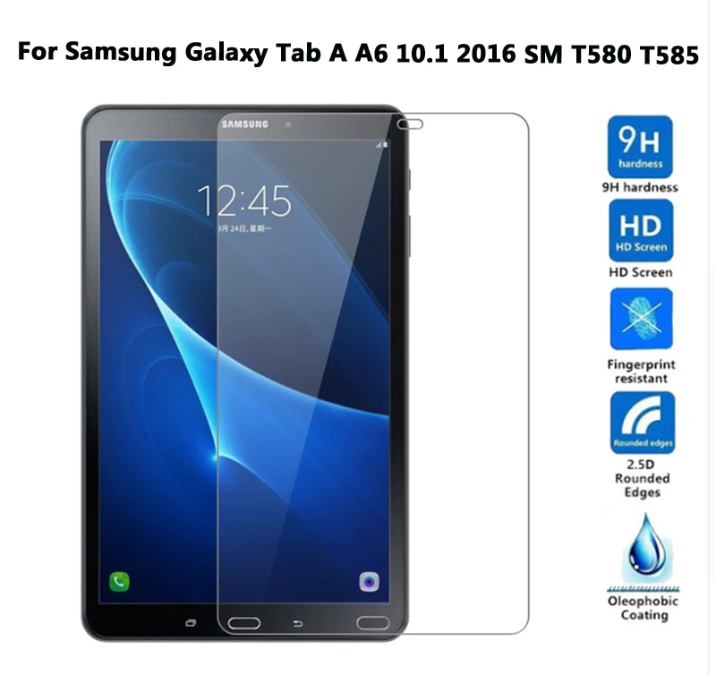 9H Премиум Закаленное стекло для SM-T580 протектор экрана для samsung Galaxy Tab A A6 10,1 T585 T580 Защитная стеклянная пленка - Цвет: For T580 T585