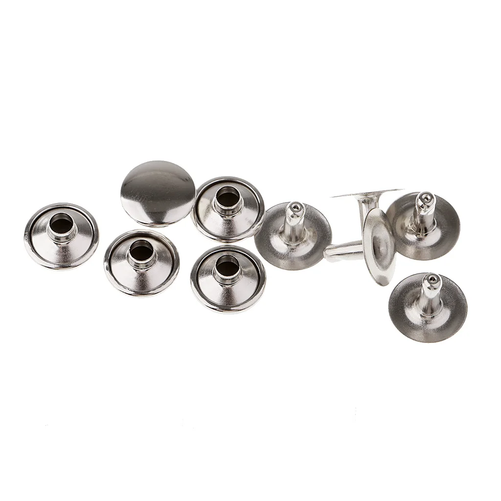 200pcs Single Cap Rivet Tubular Metal Leather Craft Repair Studs Punk Spikes 9x8mm 