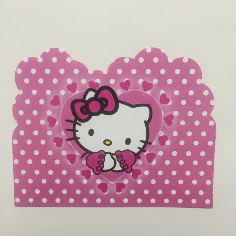 10 шт. розовые открытки с рисунком Hello Kitty героями мультфильмов для дня рождения