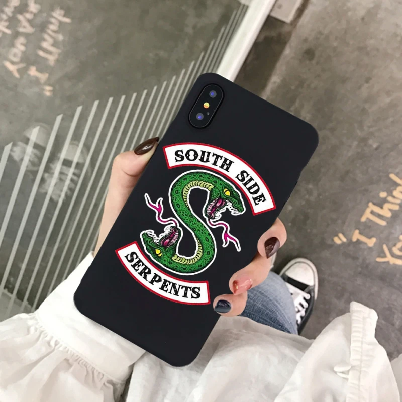 GYKZ American TV Riverdale Southside Serpents Phone Case For iPhone X XS MAX XR X 7 8 6 6s Plus Soft Silicone Back Cover Coque