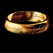 Classic Hombres Mujeres LOTR GP del Oro Wedding Band Anillo Colgante Ancho 6mm Tamaño 6-11 Envío Libre del Regalo