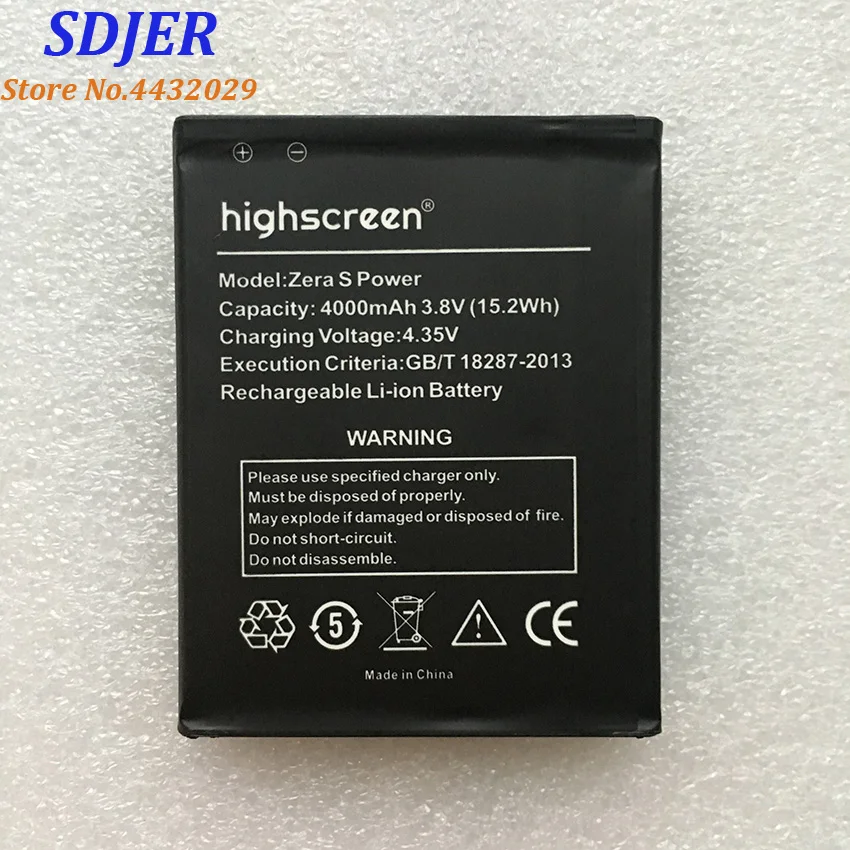 

For Highscreen Zera S Power ZERASPOWER 4000mAh Mobile Phone Li-ion Battery Replacement