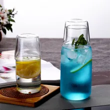 2 в 1 Скандинавская стеклянная чашка с крышкой термостойкая кофейная вода пива Набор чашек Vidrio простой BDF99