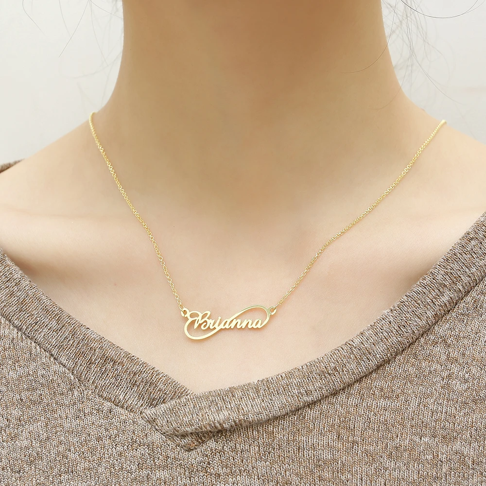 WindJune Custom Name Necklace Women Necklace & Pendant Stainless Steel Personalized NameNecklace Custom Jewelry Gift Wholesale (5)
