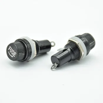 

5pcs/lot 5*20mm glass fuse holders 5x20 black insurance tube socket fuse holder for 5*20 insurance Panel Mount Fuse Holder