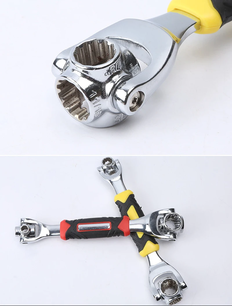 Jewii 48 in 1 Wrench Multitul Spanner  Socket Works with Spline Bolts Torx Universal Furniture Car Repair Tools  A9