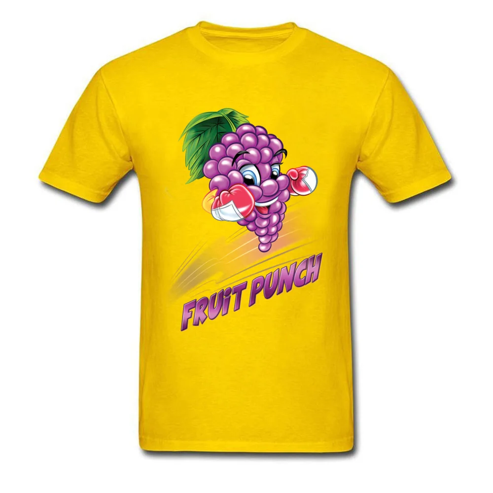 Fruit Punch Punny Custom Tees Short Sleeve for Men 100% Cotton Fabric ostern Day O Neck T Shirts Funny Tshirts Fashionable Fruit Punch Punny yellow
