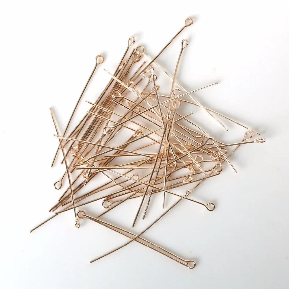 

50G/Bags Approx 220-600pcs 16/20/24/30/38/45mm Rose Gold Color 9 Head Pins For Jewelry pins & needles Making Accessories