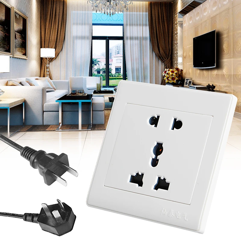 

1Pc Universial 5 Hole Electric AC Power Outlet Panel Plate Wall Charger Dock Socket
