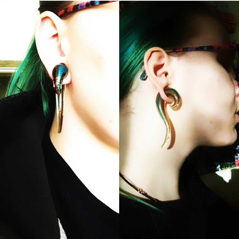 Женские блестящие спиральные конические Серьги для пирсинга|body jewelry|ear spiral taperguage