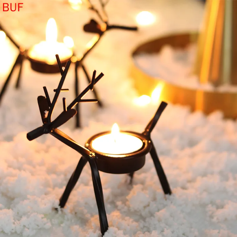 

Christmas Candle Holders Creative Deer Candle Holder Christmas Decoration Christmas Gift Candles Home Decoration