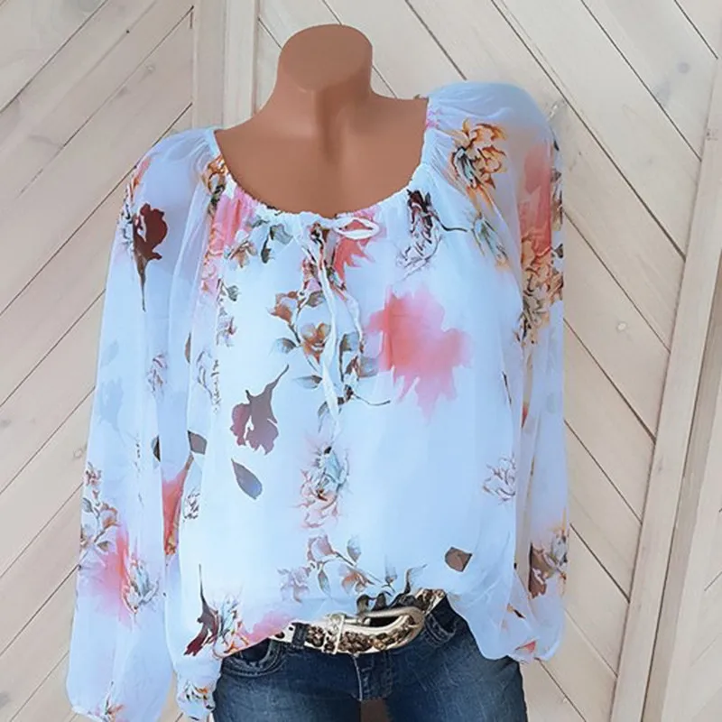 Floral long sleeve blouse o-neck 5xl womens tops and blouses 2019 korean streetwear plus size women chiffon blouse woman tops Floral long sleeve blouse o-neck 5xl womens tops and blouses 2019 korean streetwear plus size women chiffon blouse woman tops