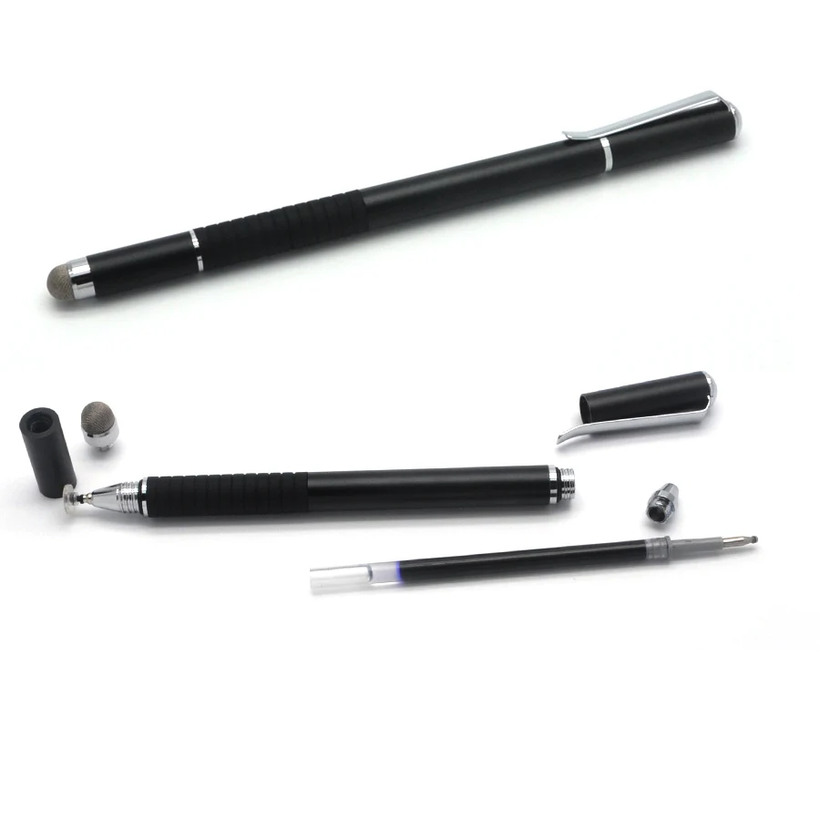 100 шт 3 в 1 Универсальный высокоточный емкостный волоконно-Стилус с тонкими точками ручка с сенсорным экраном для телефонов планшеты гелевая чернильная ручка
