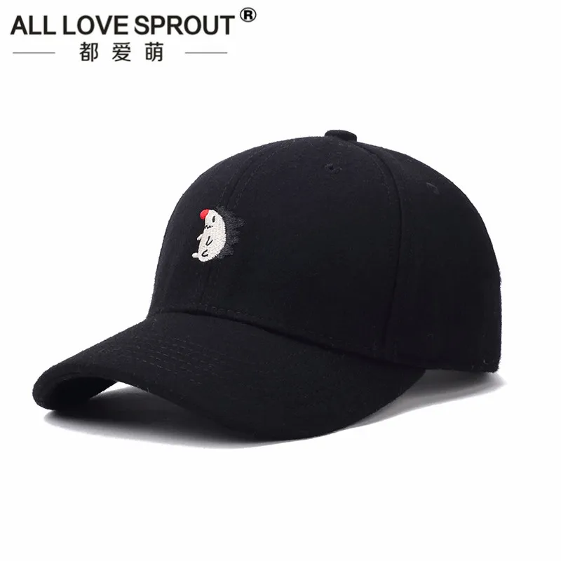 

2018 new cartoon small hedgehog high quality baseball cap couple models fashion Korean cap hats sun hat custom