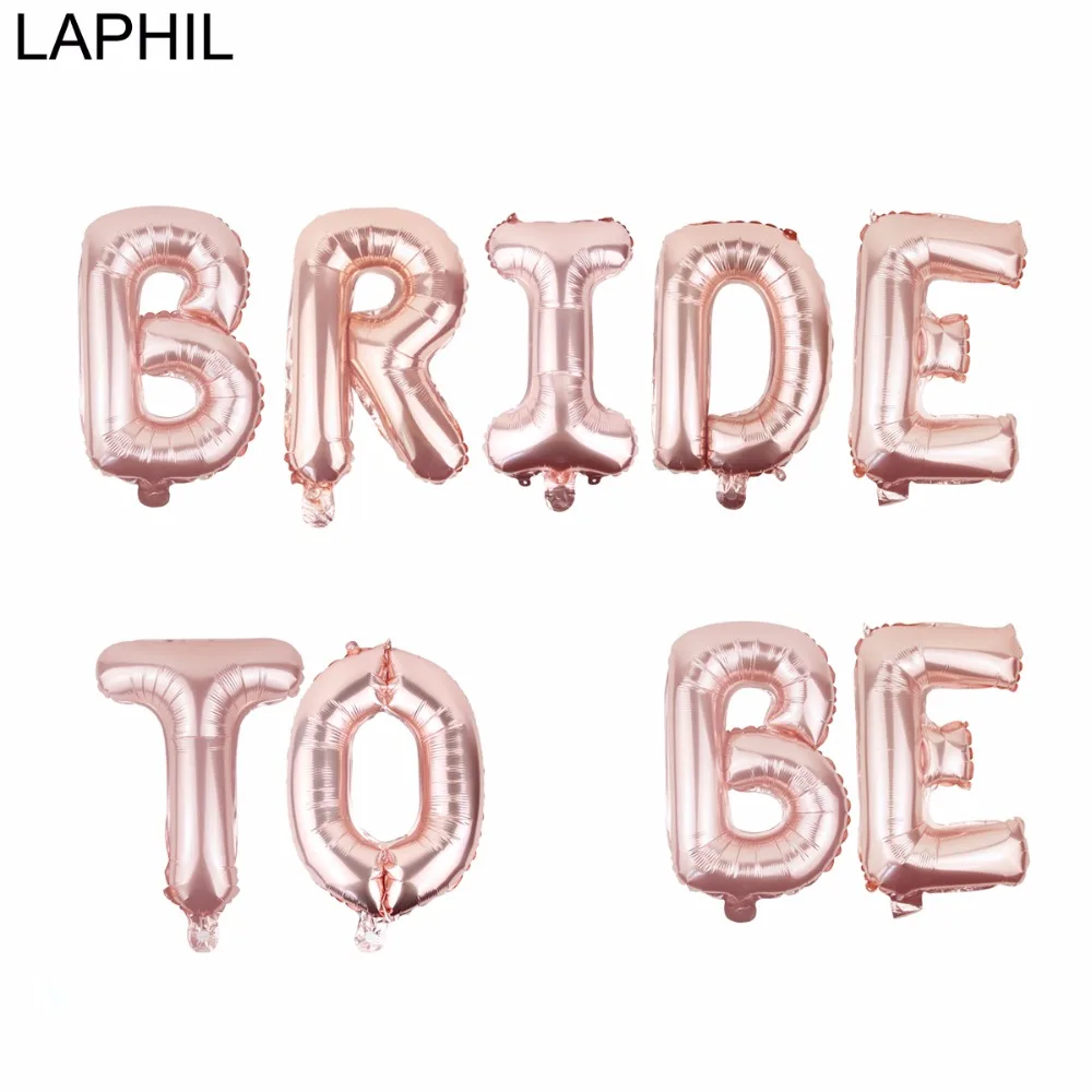 

LAPHIL Rose Gold Bride To B Foil Balloons Letter Bridal Shower Bachelorette Party Favors Girls Hen Night Party Wedding Decor