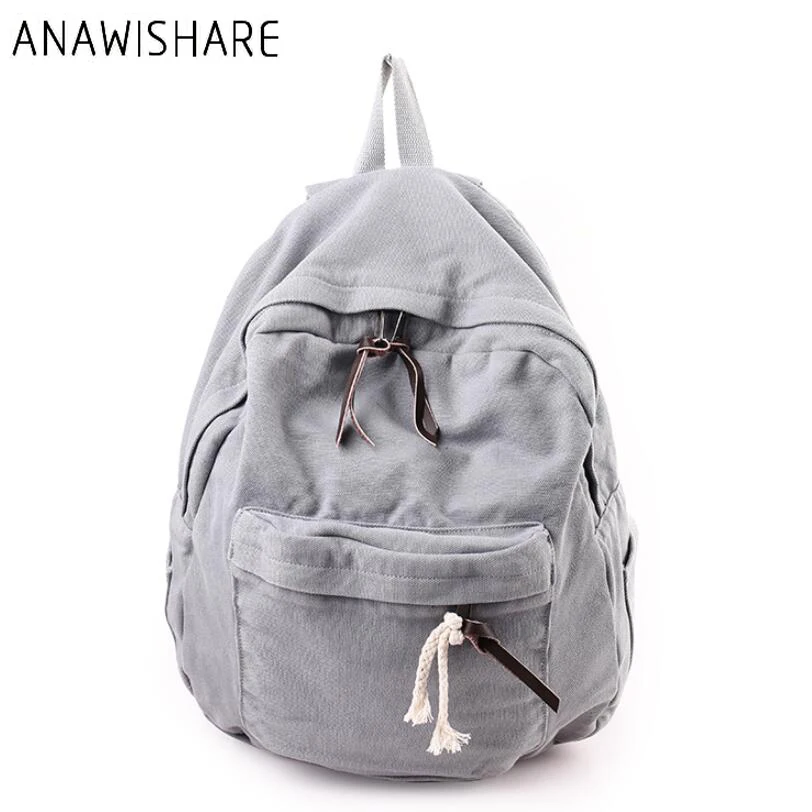 

ANAWISHARE Women Canvas Backpacks Rucksack School Bags For Teenagers Girls Bookbag Shoulder Bags Travel Bags Mochila Escolar h76