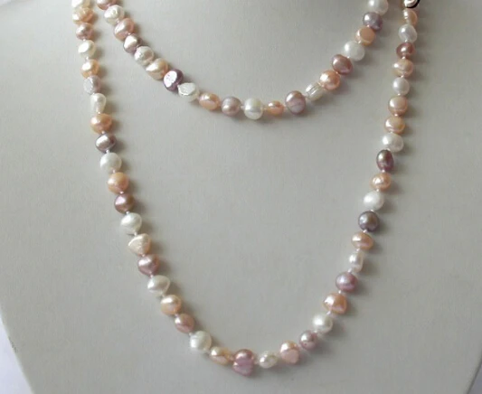 

RHJ00134 7-8mm baroque multicolor freshwater cultured pearl necklace