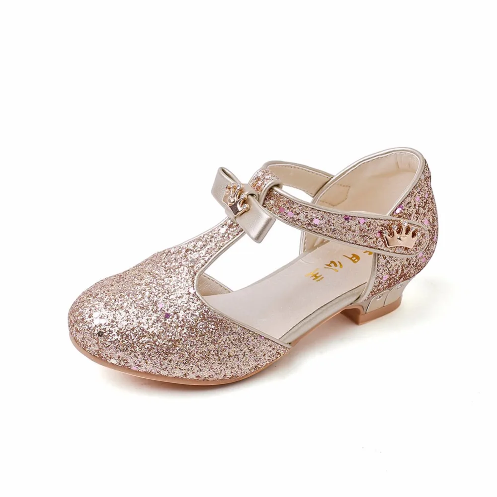 Girls Dress Up Shoes Ballet Dance Low Heels Casual Front Glitter Bridesmaids Princess Mary Janes