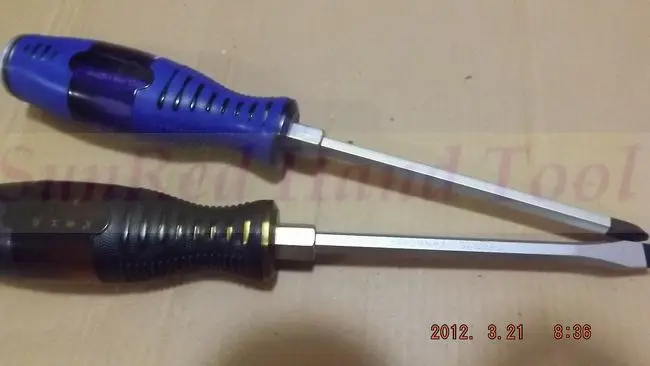 CRV Сталь 2 шт. формовочная пластиковая ручка с прорезями phillips 6*125 отвертка с помощью tang ручной инструмент для ремонта № 20953