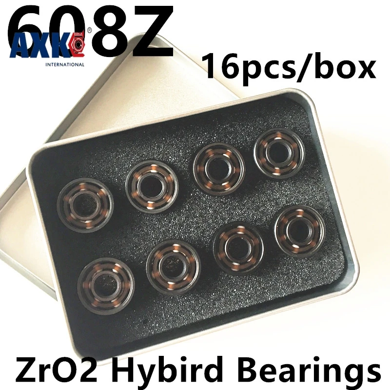 

16PCS ABEC11 AXK Speed White Ceramic Roller Skating Shoes Skate Shoes Bearing 608 8*22*7mm 608rs