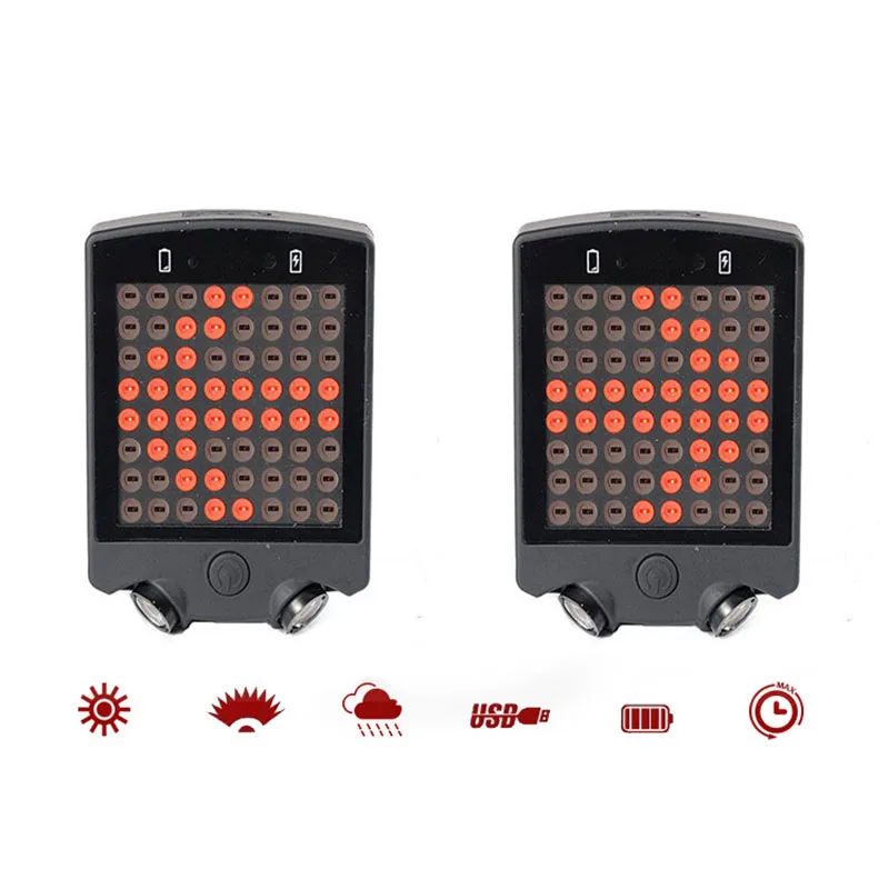 Perfect Bike Wireless Remote 64 LED Bicycle Rear Taillight USB Rechargeable Bike Cycling Safety Warning Turn Signals Light Bike Lamp New 1