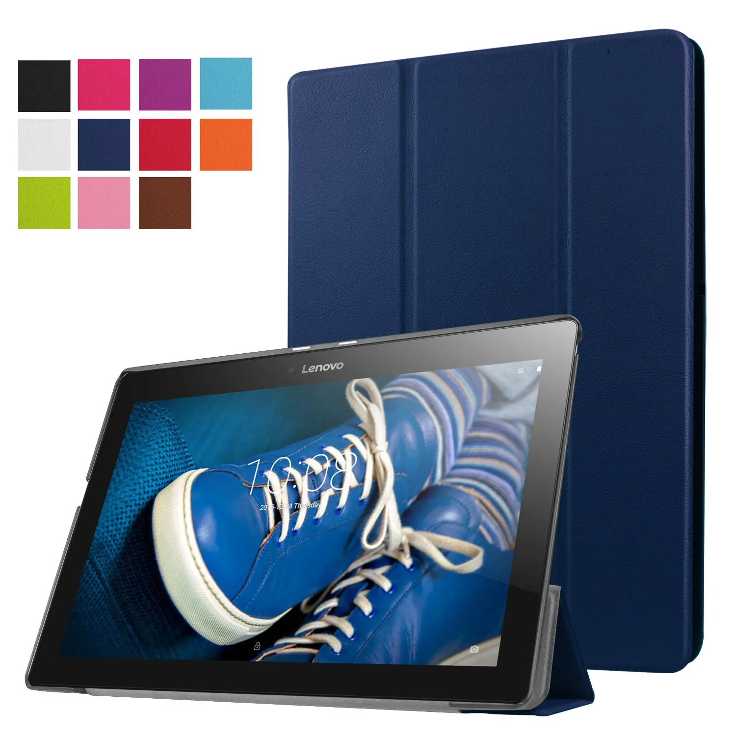 

For Lenovo Tab 2 A10 30F Case Cover Tablet for Lenovo Tab 2 A10 30 X30F X30L Tablet 10.1 PU Leather Case +Film+ Stylus Pen