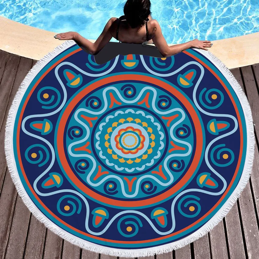 Круглое пляжное полотенце из толстой микрофибры с рисунком ананаса для душа, банное полотенце s, летний круглый коврик для йоги с кисточками