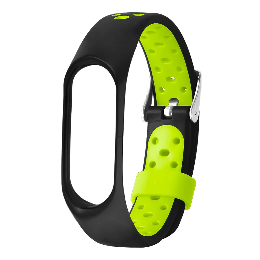 Ремешок для mi Band 4 красочные спортивные силиконовые часы браслет для Xiaomi mi Band 3 4 браслет для mi Band 3 браслет - Цвет: Black green