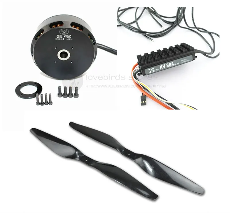 Agricultural Drone Power kit HLY Q9XL(X8318/EA95) motor + hobbywing XRotor 80A HV V3 pro ESC +3080 pure carbon fiber propellers