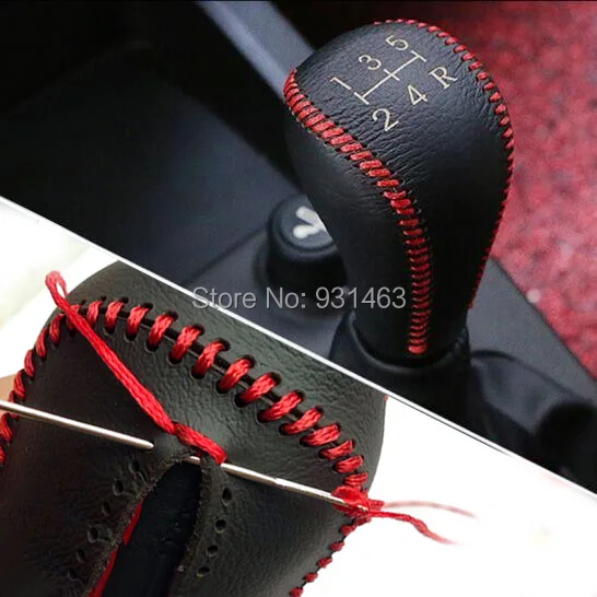 

1Pc Car Leather 5-Speed Gear Shift Knob Cover for Peugeot 106 206 306 307 308 408 301 406 605 Citroen Saxo C2 C4 Picasso