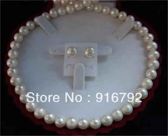 

Wholesale free shipping >>>>>Genuine 8-9mm Akoya Freshwater Pearl Necklace Earring SET no box